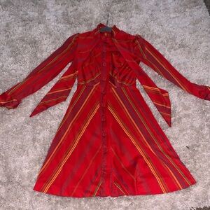 Vintage Red Striped Dress